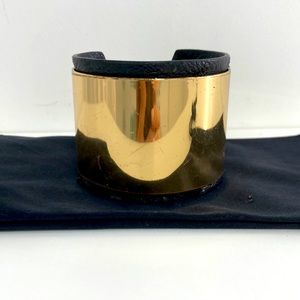 Leather with Gold Metal Cuff
